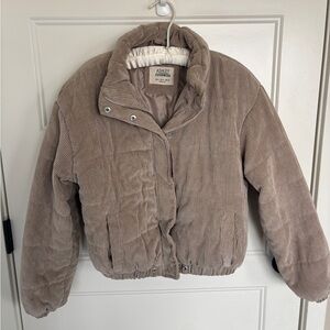 Ashley By 26 International Cream and Tan Corduroy Jacket